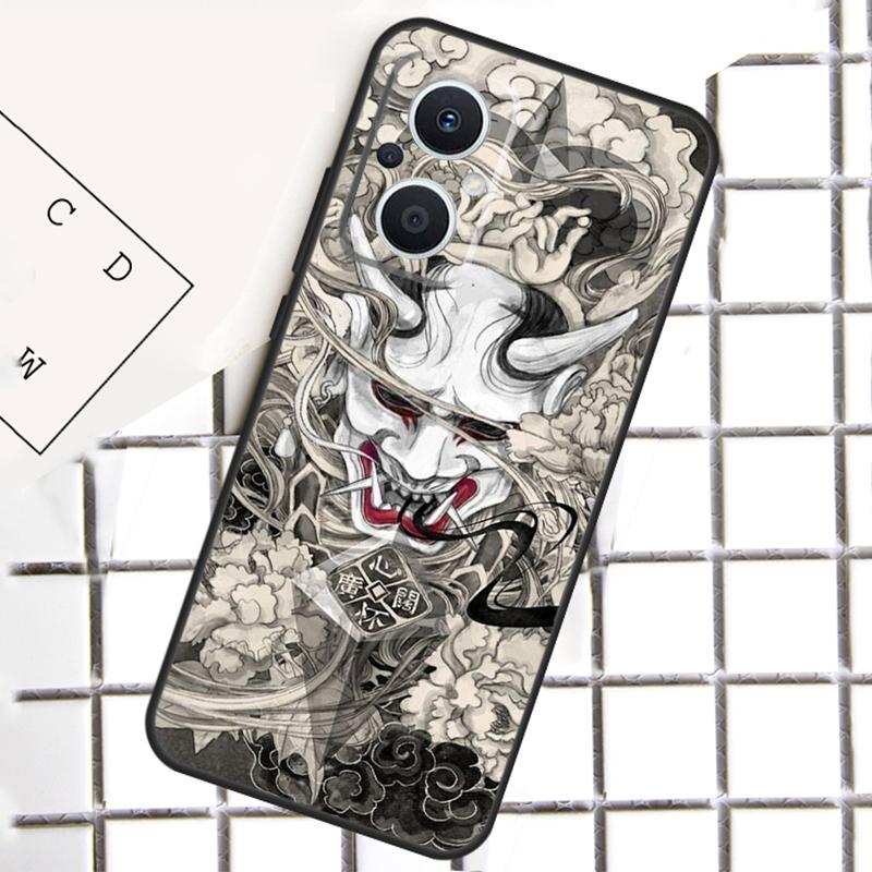 Samurai Oni Mask Phone Case For OPPO Reno 8T 7 8 Lite 14F 14 13 12 11 F 10 Pro OPPO Find X8 X6 X5 X9 Pro Cover