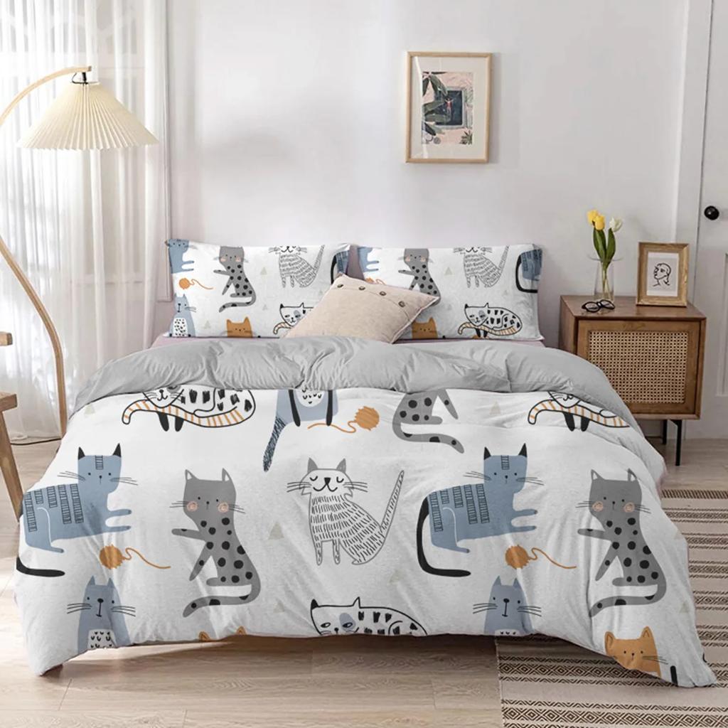 Comforter Animal Kitty Lovely Pet Pink Cat Cartoon Polyester Simple Style Theme Bedroom Decorations Children Girl