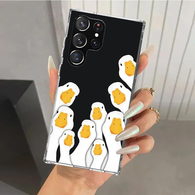 Cartoon Duck Goose Game Phone Case for Samsung Galaxy S26 S24 S23 Ultra S25 Edge S22 S21 Plus S20 FE + Soft Print Shell Funda Ga