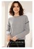 Autumn/Winter 100% Cashmere Versatile Clip-Edge Round Neck Sweater