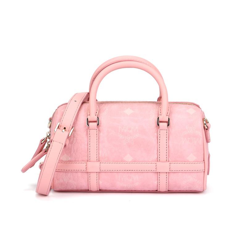 MCM Aren Visetos Nappa Handbag Tote Pink MWBBAER01QZ001