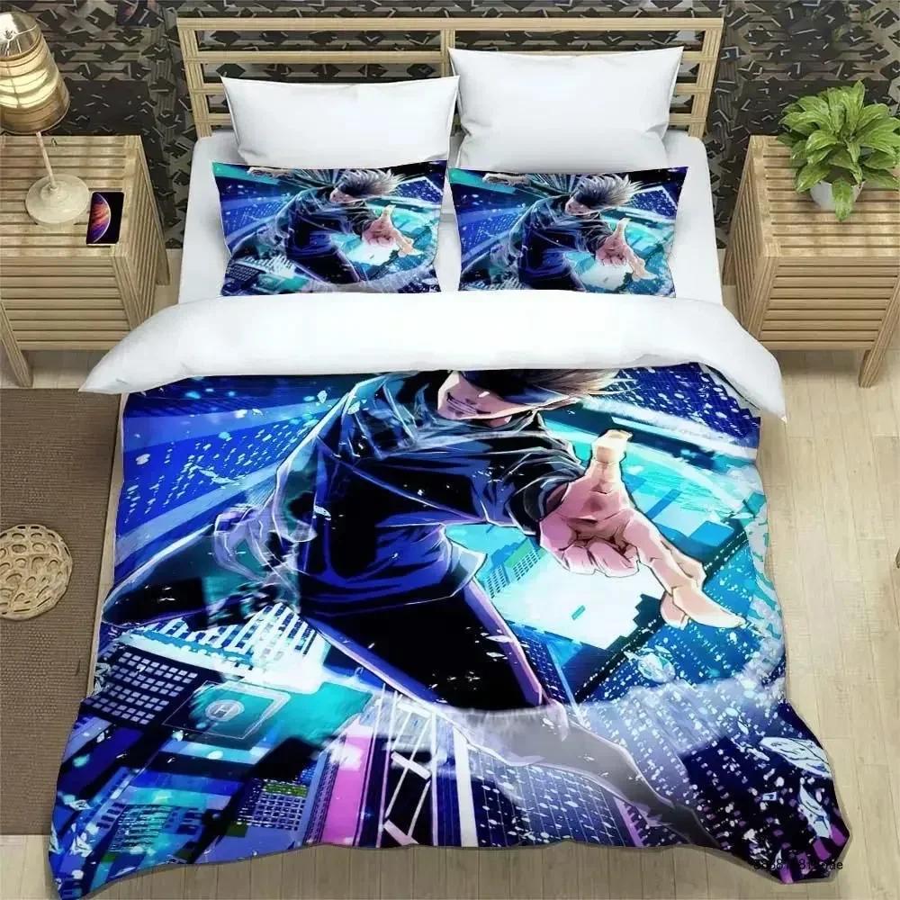 New Anime Jujutsu Kaisen Satoru Gojo Christmas Gift King Twin Double Child Bedding Set Microfiber or Polyester Duvet Cover Set