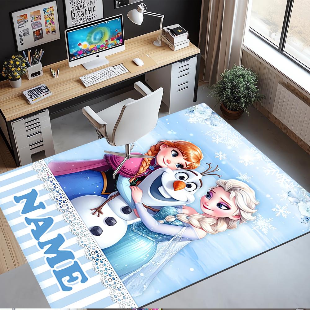 Custom Name Elsa Printed Carpet,Rug for Office Chair Living Room Bedroom Kitchen Room Decor Gifts.