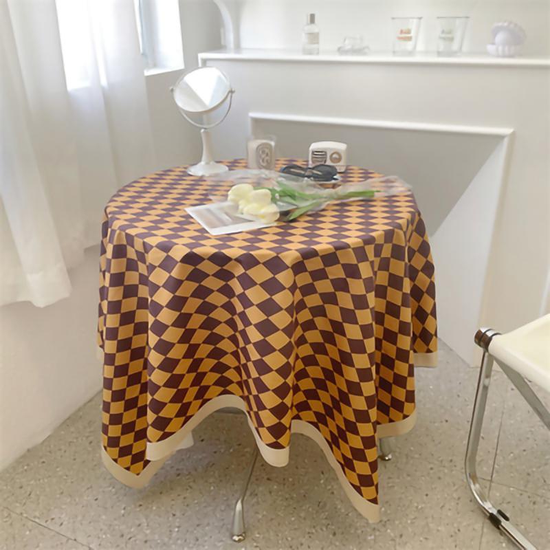Schachbrett Tischdecke Vintage Gitter Einfach Praktisch Tischdecke für Rechteckigen Runden Tisch