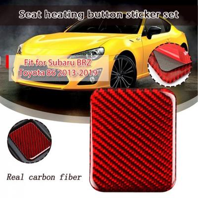 Seat Heating Button Decor Frame Cover Trim For Toyota 86/Subaru BRZ Carbon Fiber
