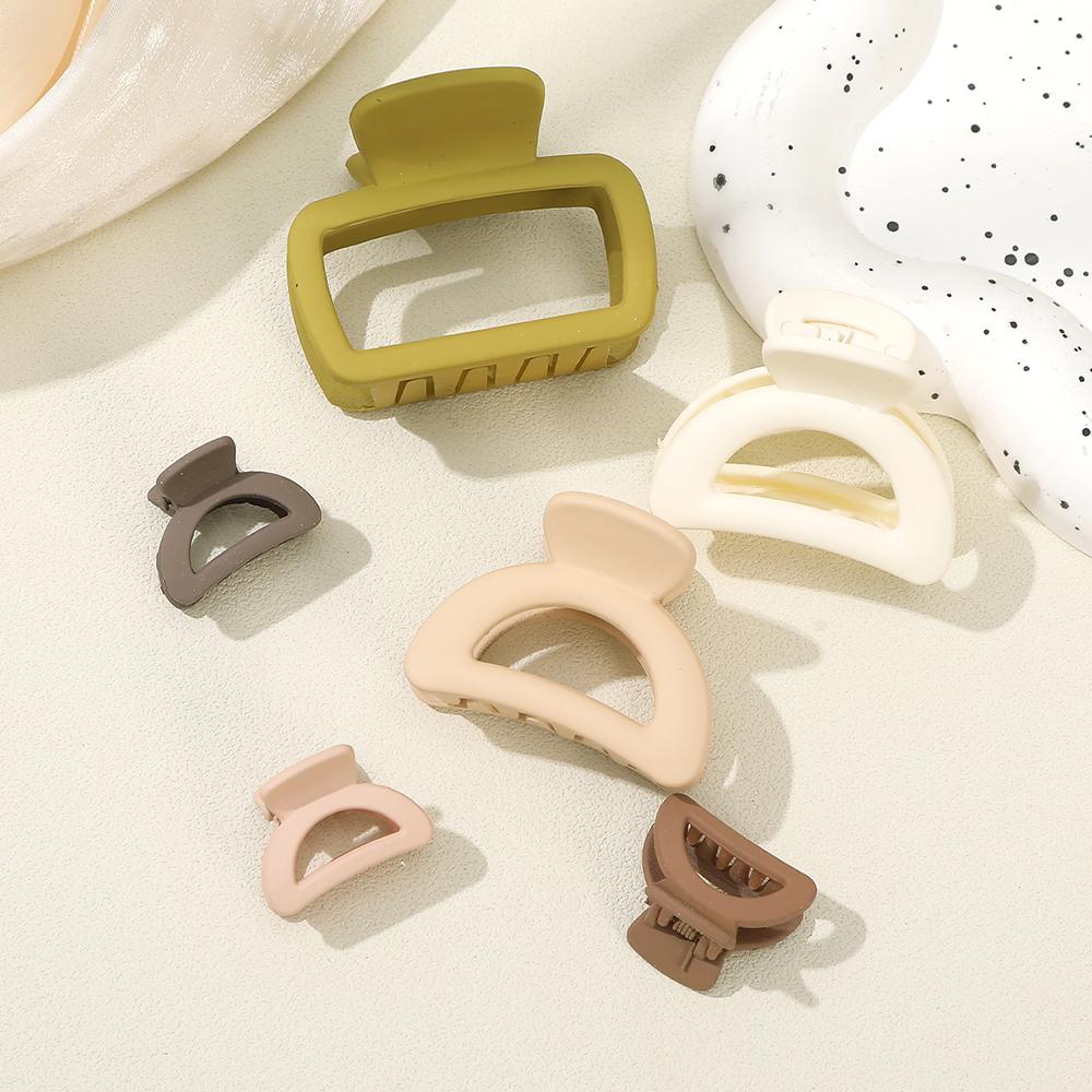 6Pcs/Set Solid Color Flower Hair Claw For Women New Simple Ponytail Hair Grip Hair Clips Hairpins Hair Accessories Headwear