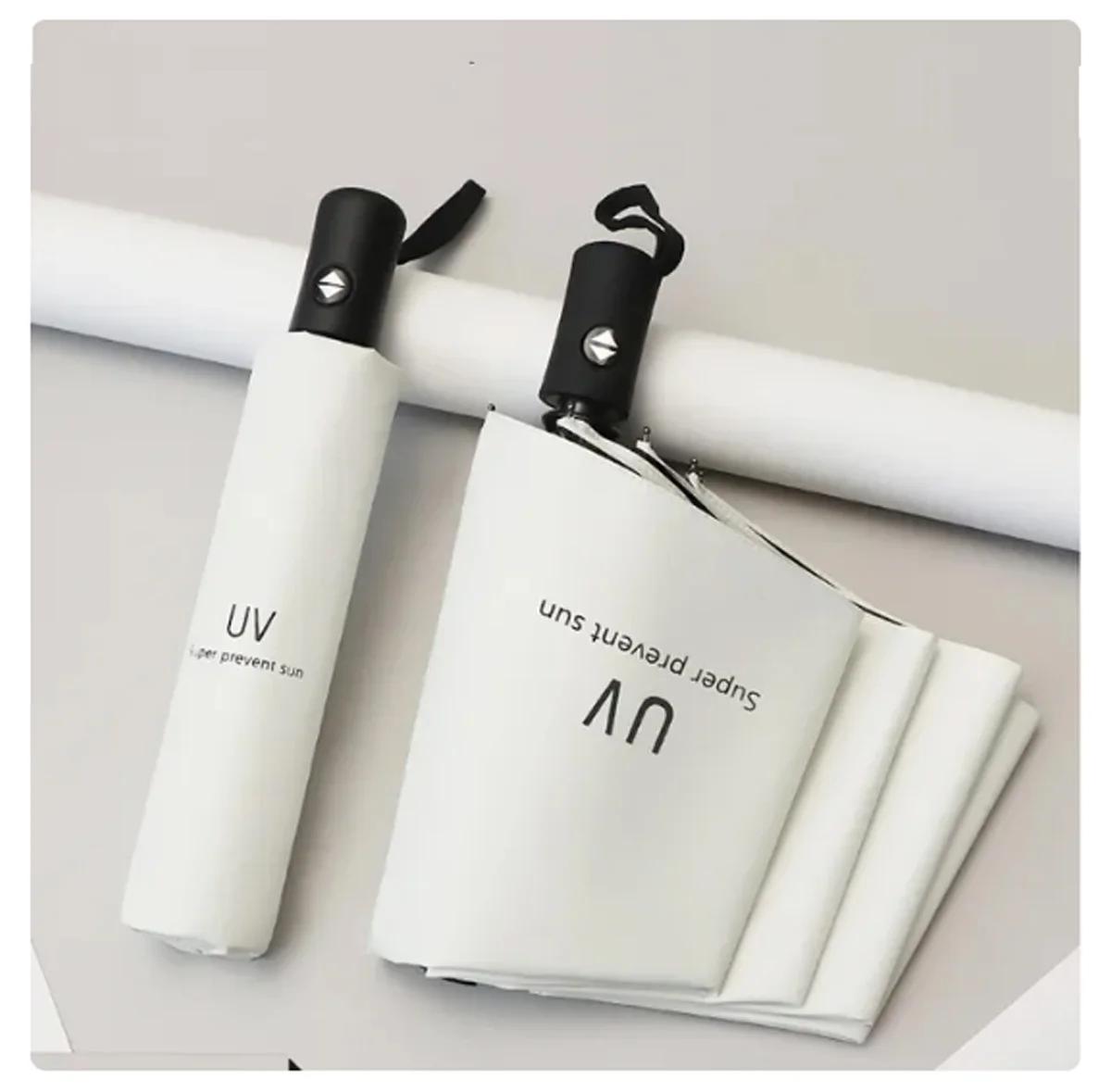 

Мини-складной автоматический зонт с защитой от УФ-дождя и солнца, модный портативный ветрозащитный легкий зонтик для женщин, мужчин и детей, зонтик от солнца