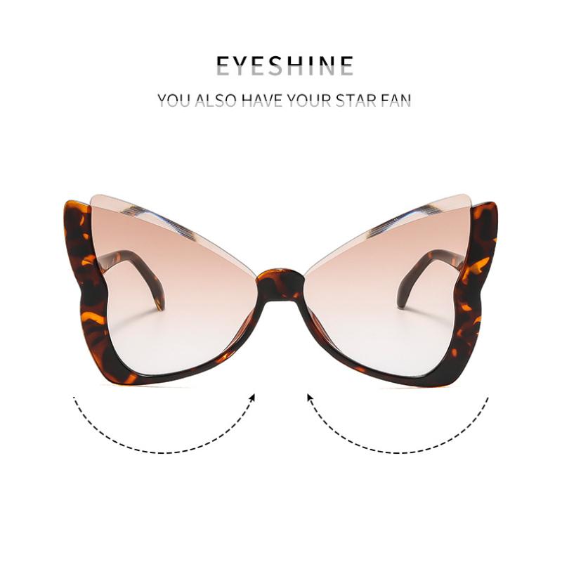 Ladies sunglasses, fashionable butterfly half-frame sunglasses