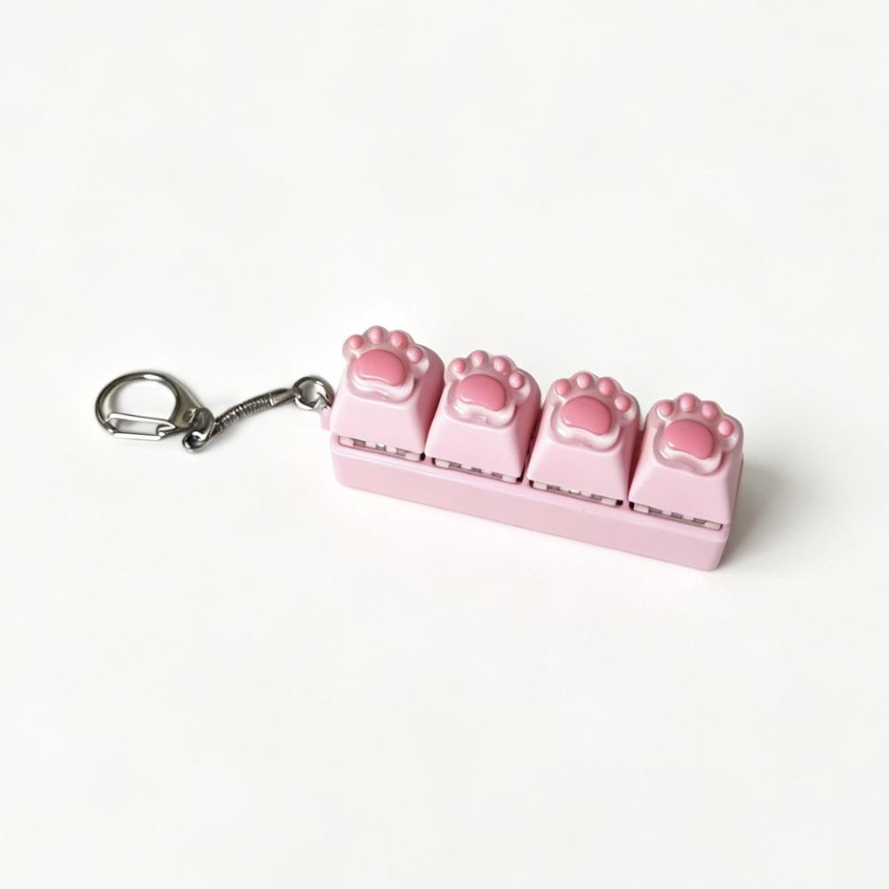 Colorful Design Cat Claws Keychain Silicone Soft Keycap Keychain Squishy Cat Paw Keychain Keyring