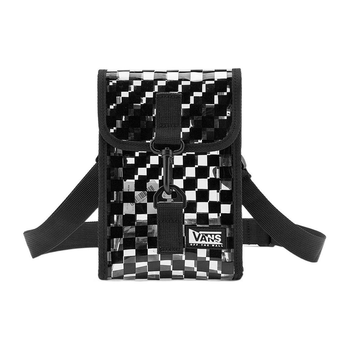 Vans Translucent Checkerboard Logo Nylon Shoulder Crossbody Bag Women bags Black White VN0A7Q2BBLK TransparentWhite 4400₽