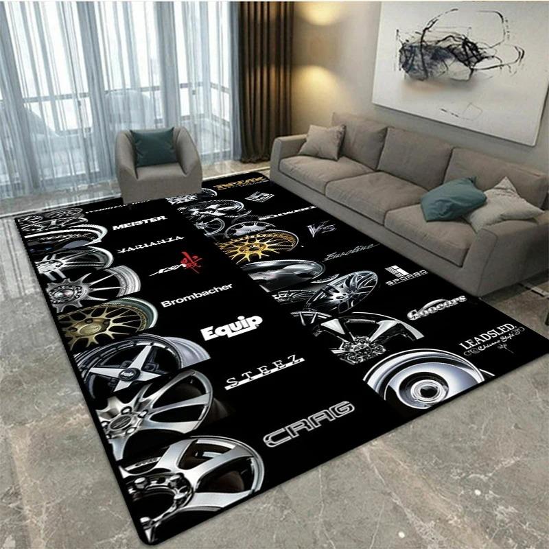3D BBS Racing Printed Decorative Carpets Non Slip Rugs for Bedroom Kitchen Decor Home Hallway Balcony Floor Mat Soft Doormats
