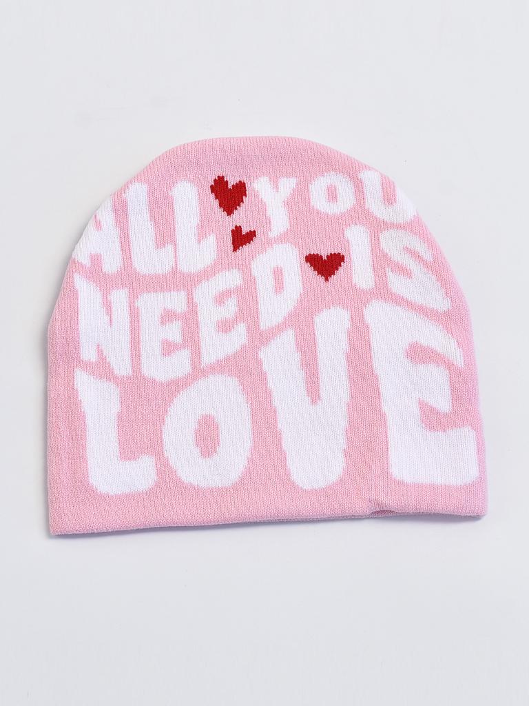 Fashion Women Men Knitted Hat Letter Print Jacquard Hats Autumn Winter Female Beanie Cap