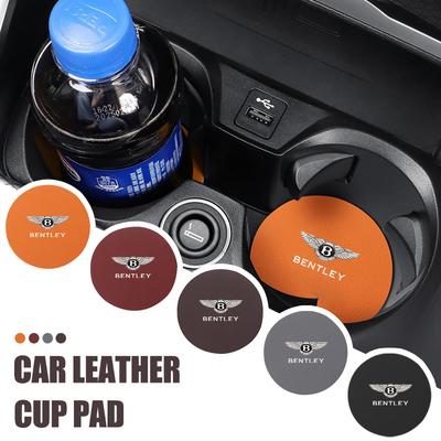 2Pcs Car Water Cup Anti-slip Pad Coaster Mat Auto Interior Accessor For New Bentley Flying Spur Continental GT Bentayga Mulsanne