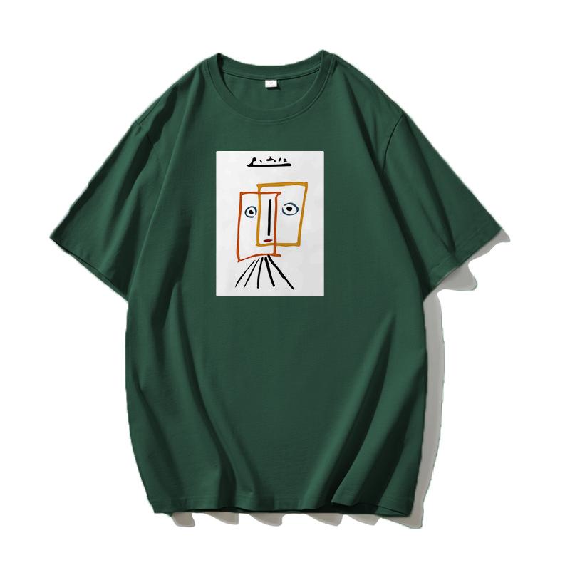 Shellsuning Cartoon Printing T-shirt Women Summer Fashion Casual Simple Short Sleeve 100% Cotton Soft Tees Female Oversized Basic Couple Tops