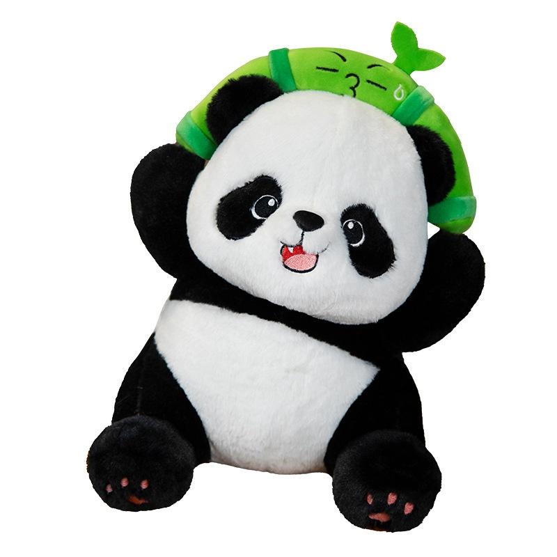 Cute Iron Head Bamboo-breaking Panda Plush Toy Animal Zoo Gift Stuffed Animal Birthday Present Panda Doll Characters)