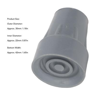 22mm Cane Tip Prevent Slip Shock Absorbing Heavy Duty Replacement Rubber Crutch Tips for Elderly Patient