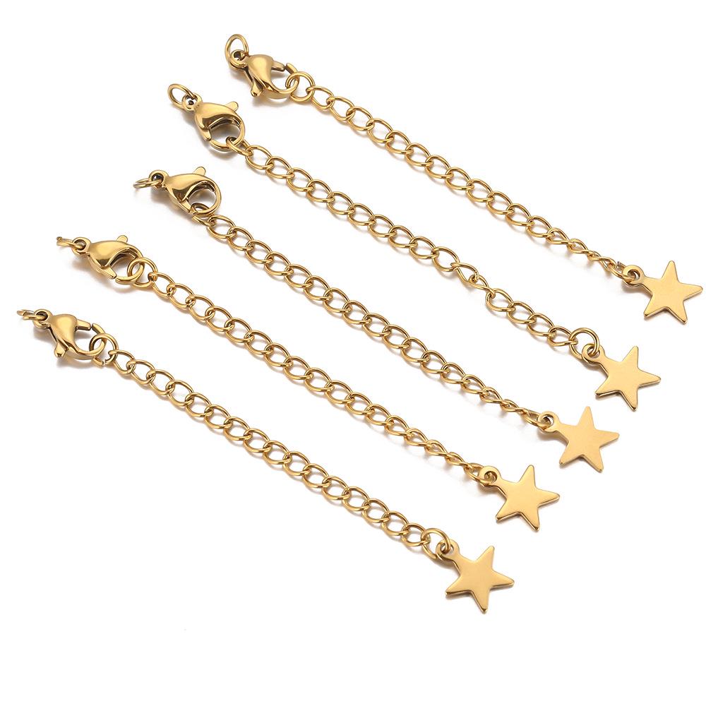 Stainless Steel & Titanium Necklace Extension with Lobster Clasp & Beaded Tail - DIY Accessory Set