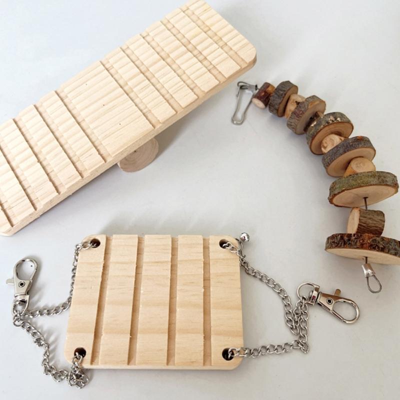 Haustierspielzeug Großhandel 8 Stück Hamster Schaukelbrücke Spielzeug Wippe Rattan Spielzeug Schleif Kletterspielzeug Kleintierkäfig Spielplätze Haustierbedarf