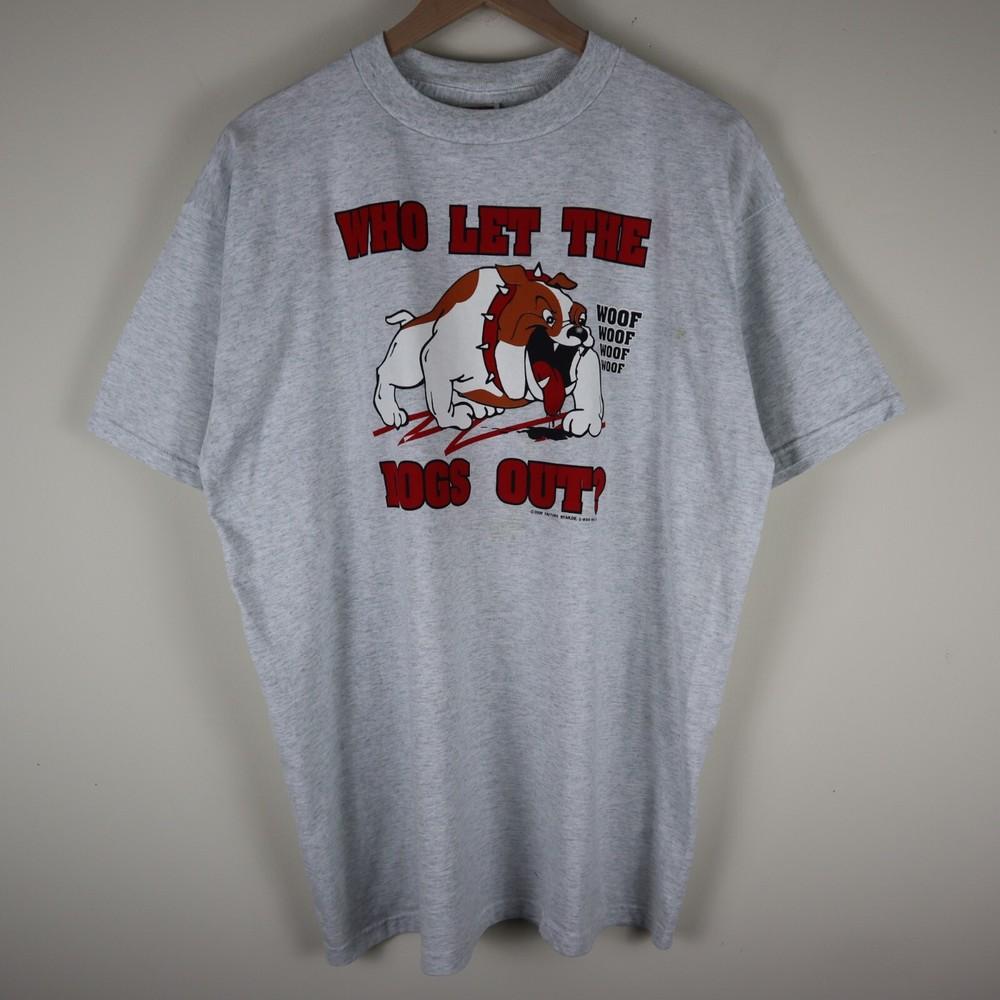 

Vintage 2000 Who Let The Dogs Out Shirt Gray Adult XL 23x30.5 Unisex T-Shirt M