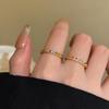 Vintage Style Gold-Plated Zircon Open Ring - Elegant Versatile Jewelry for Women