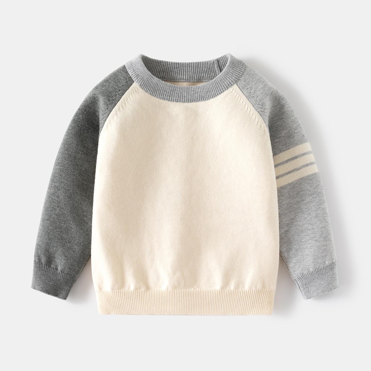 HoneyCherry Jongens trui dun gebreide trui voor kinderen 2024 lente en herfst nieuw jongens binnenste basis shirt baby top tij 110cm