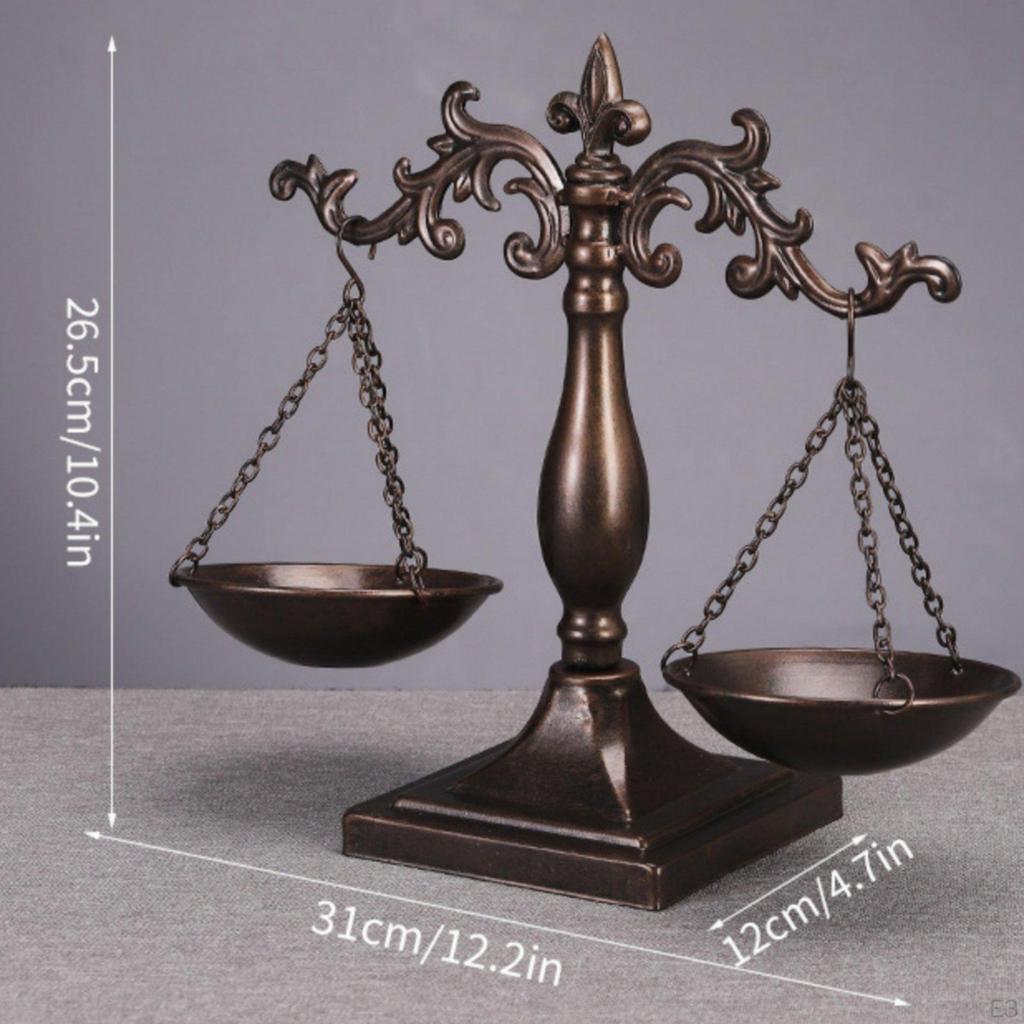 Decorative Balance of Justice Rustic Look Sculpture Sturdy Scale for