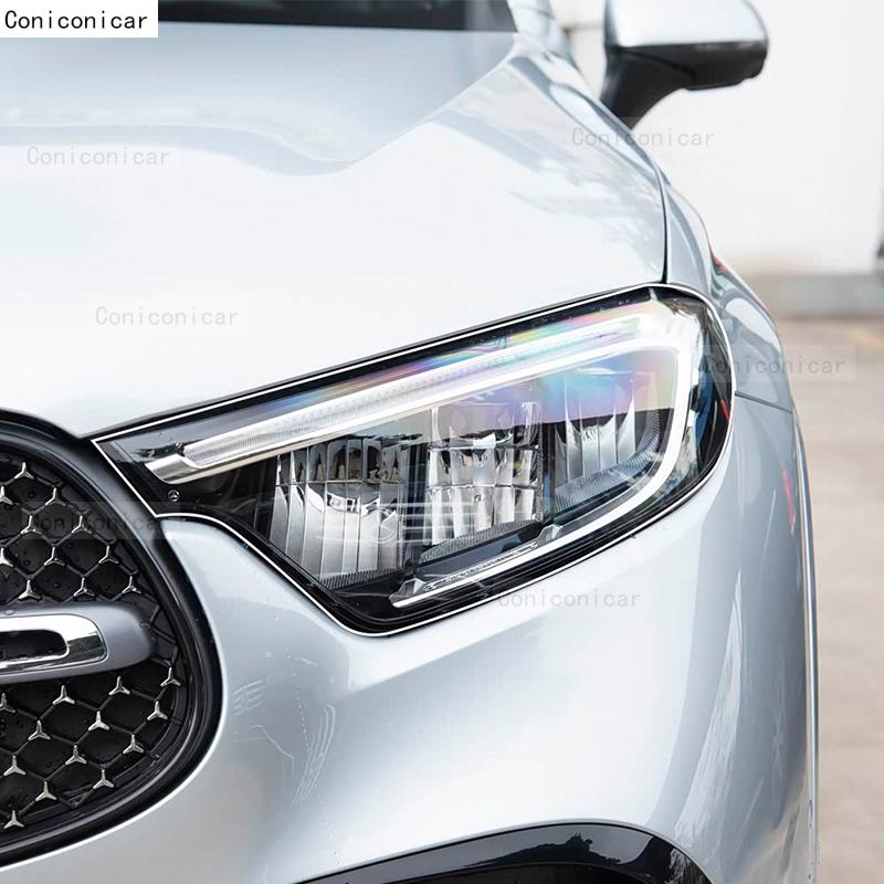 For Mercedes Benz GLC 2025 Car Headlight Transparent TPU Protective Cover Film Front Light Tint Change Color Sticker Accessories