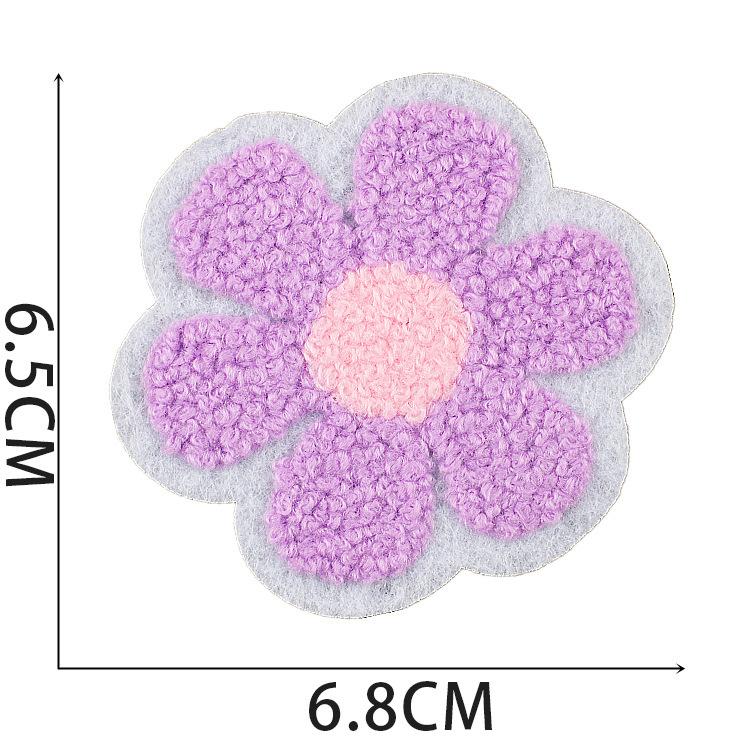 Color Towel Embroidery Patch Sticker Bag Decoration Small Safflower Computer Embroidery Cloth Sticker Ironing Cartoon Shell Subsidy