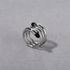 Metal Cold Wind Copper Plated Platinum Irregular Multi-Circle Winding Enamel Drop Glaze Ring Temperament Simple Ring