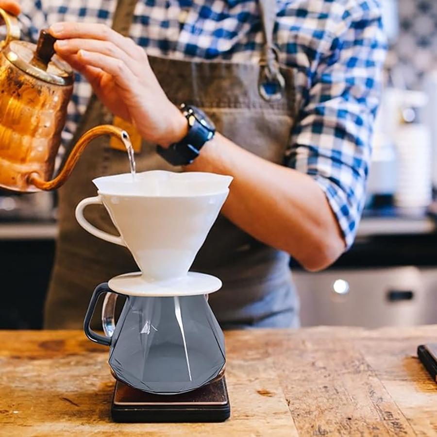 Glass Coffee Pot Glass Coffee Server for Drip Coffee Maker Coffee Kettle Diamond Design Transparent Black Glass Tea Pot