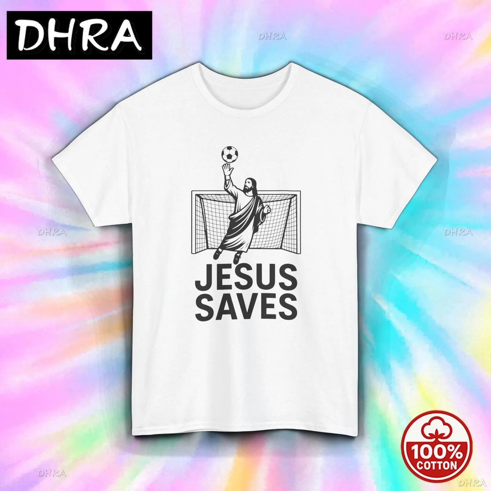 Jesus Saves Shirt Funny Soccer Goalie Christian Tee S5XL Religious Humor Gift Featuring Trendy Gothic T Shirts Y2K Cotton S