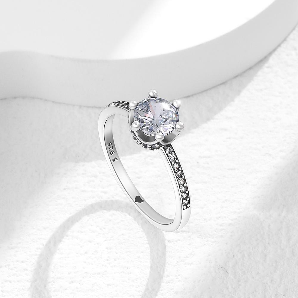 2025 New S925 Silver Family Tree Garland Crown Ring Suitable For Valentine's Day Women's Gift DIY High Jewelry Fashion Jewelry