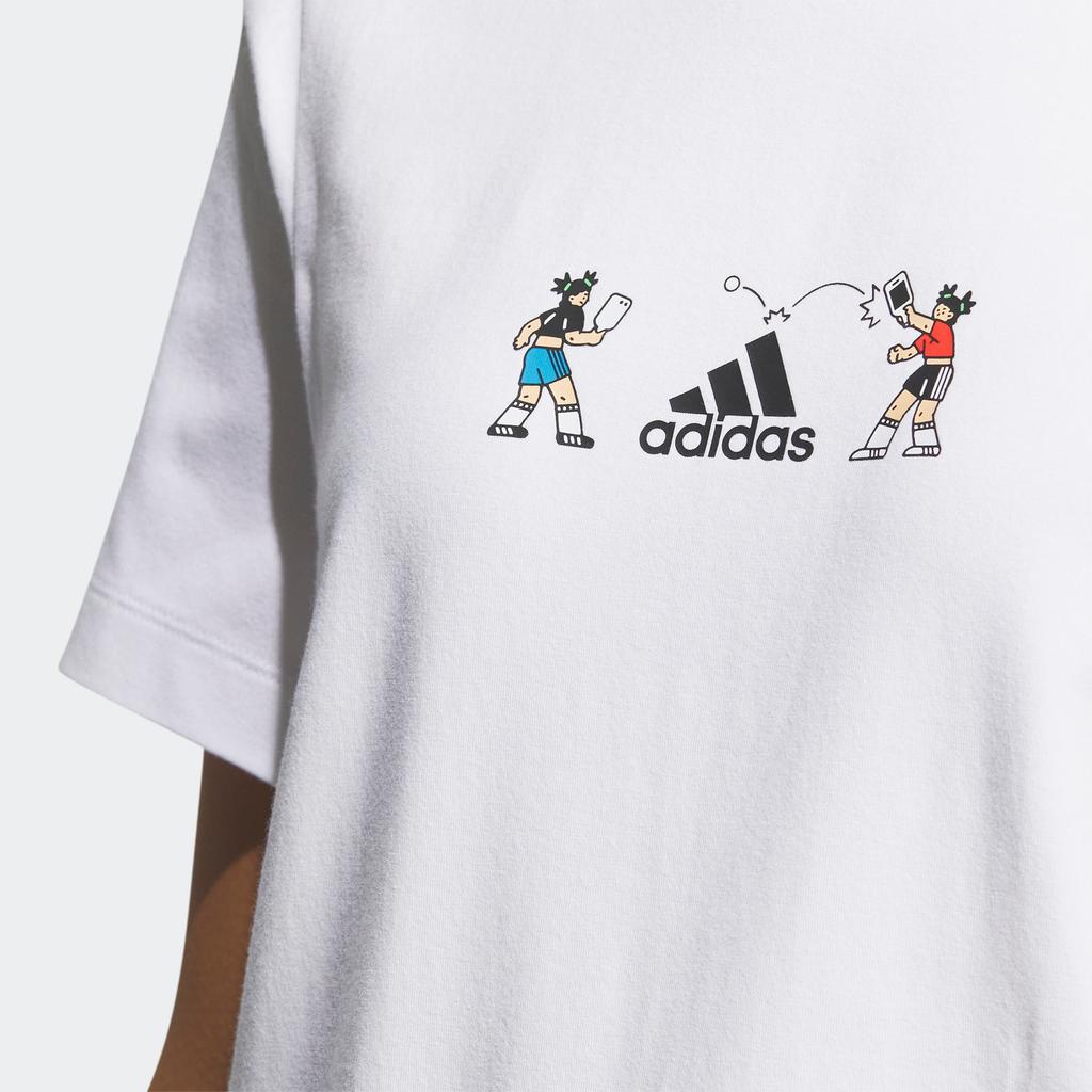 Adidas X Seebin SS23 Graphic Logo Tee Regular Sleeve Round Neck Short Sleeve T-Shirt Women Tops White Light-Grey HY2861