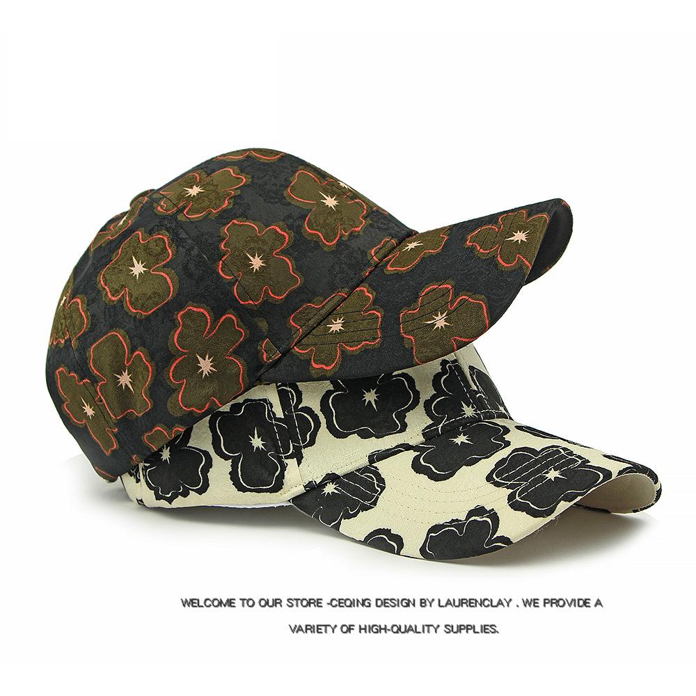 Flower Printed Baseball Cap Women's Outdoor Sun Protection Cap