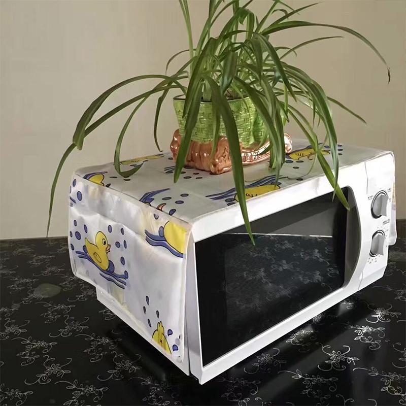Microwave Dust Cover Cartoon Tree Leaf Printed Dustproof Microwave Dust Cover Cloth Pocket Water Proof Oven Cover Nordic Style