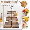 3 Layer Wood Cupcake Stand High-capacity Snacks Display Tray Square Plates for Desserts Fruits,Kitchen Organizer for Xmas Party