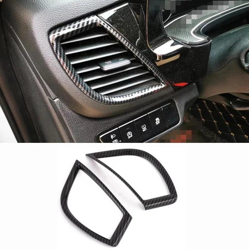 For Kia Seltos     Window Switch Cover Trim Gear Shift Panel Water Cup Holder Cover ABS Carbon Interior Accessories