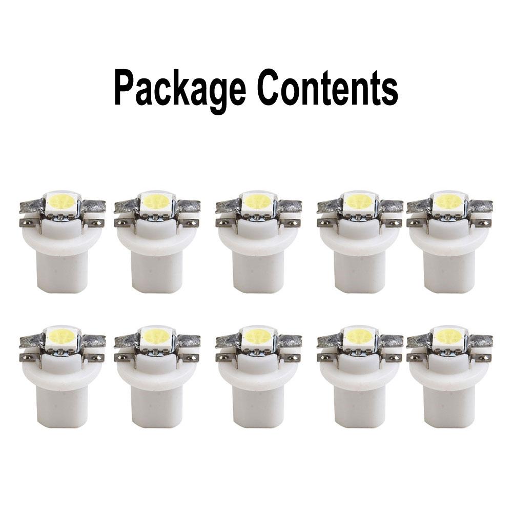10Pcs T5 B8.5D 5050 For SMD White Car LED-Dashboard Dash-Lamp Instrument Light Bulbs 12V DC Parts Accessories