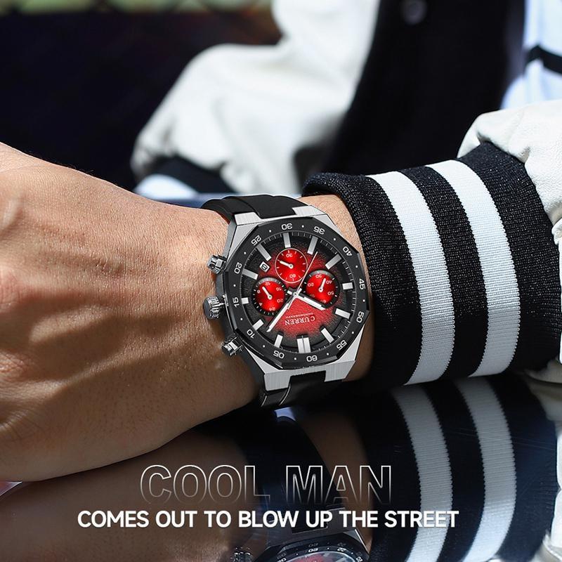 CURREN Fashion Men Top Brand Luxury Design Sport Military Quartz Wristwatch Luminous Male Clock
