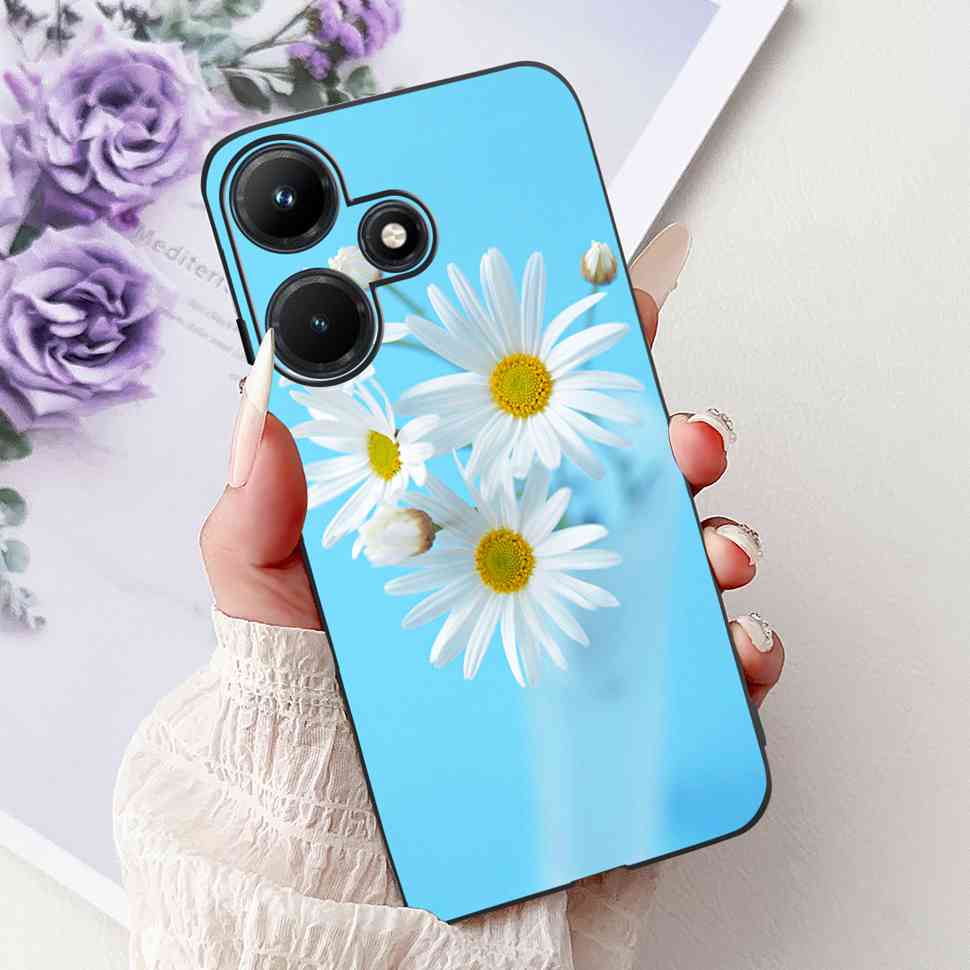 For Infinix Hot 30i 6.56" Case Tiger Luxury Flower Butterfly Silicone Soft Black Cover For Infinix Hot30i 30I X669C Phone Cases