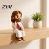 Handcrafted Resin Home Decor Cute Praying Jesus Figurine, Blessing Character Desktop Statue, Special Gifts for Further Education Religious Collectible