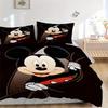 3pcs Happy Mickey Design Quilt Cover Set, Soft and Cozy Bedroom, Guest Room and Dorm Decorative Bedding 3-Piece Set 1 Quilt Cover + 2 Pillow