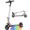 Monopattino Elettrico per Bambini dai 10 anni in su, 14 km/h, Pieghevole, max. 15 km, Altezza Regolabile, Luci Colorate, Freno Elettrico (EBS) + Freno a Piede, Display a LED