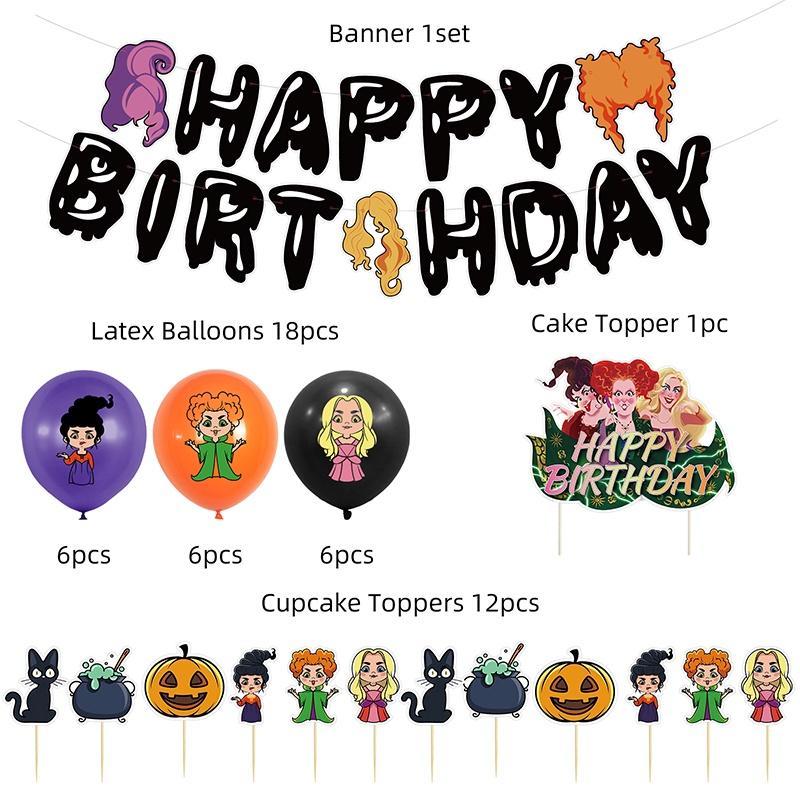 Colorful Hocus Pocus Halloween Banner Set For Party Decoration