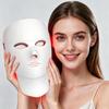 Rote Lichttherapie-Maske für Gesicht und Hals LED-Lichttherapie-Maske Kabellos USB C Wiederaufladbar LED-Infrarot-Maske für Zuhause Reisen Yoga-Nutzung
