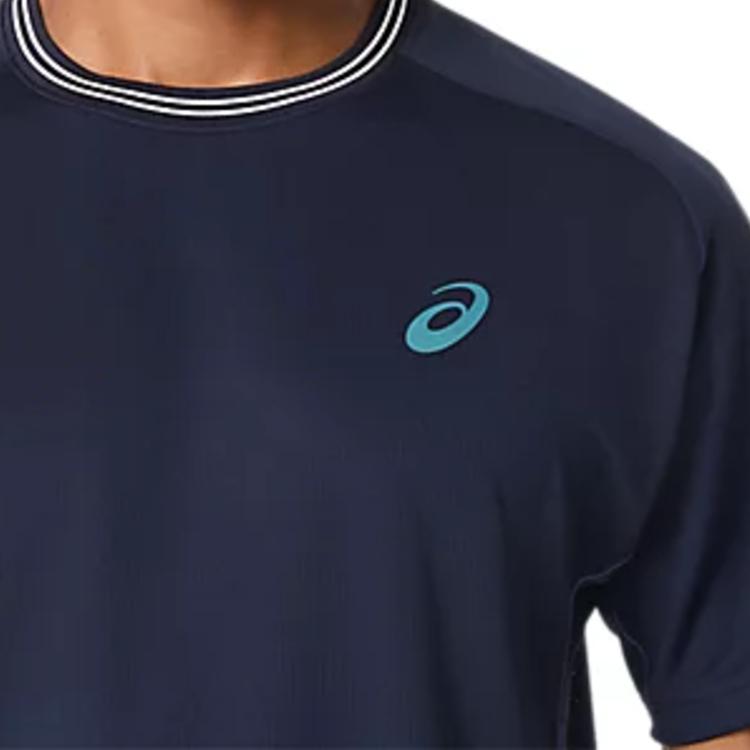 Asics Game Polo Breathable Ribbed Round Neck T-Shirt Men Tops 2041A379-400