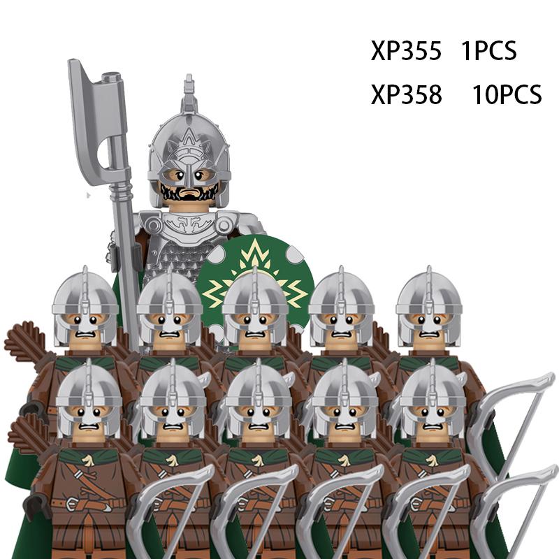 Soldados Élficos Medievais de Rohan Guarda Exército lotr Figuras de Ação Mini Blocos Boneca Montar Blocos de Construção MOC DIY Brinquedos para presentes de criança