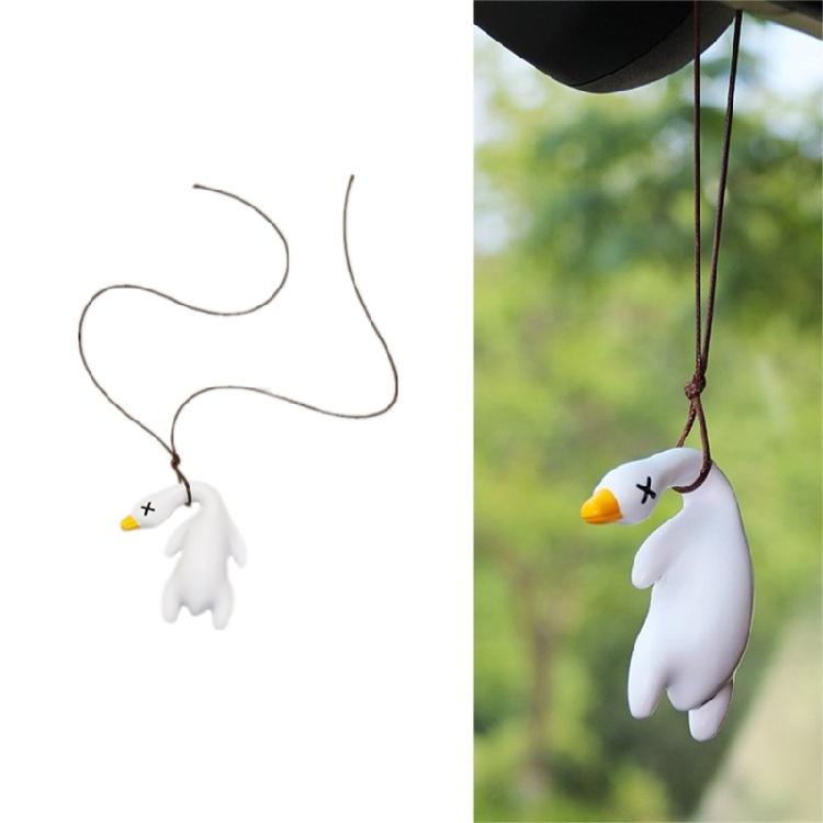 Cute Anime Pipe Duck Car RearviewMirror Pendant Interior Ornament Decoration