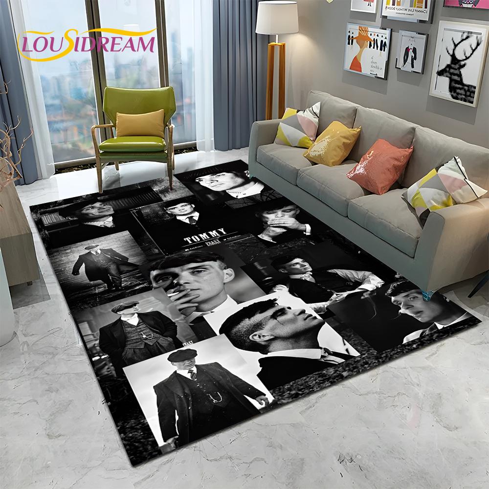HD Tommy Shelby 3D P-Peaky Blinders Carpet Rug for Home Living Room Bedroom Sofa Doormat Decor,kids Area Rug Non-slip Floor Mat