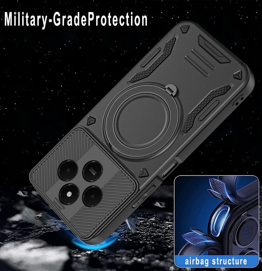 For Xiaomi Redmi 14C 5G Magnetic Case Shockproof TPU + PC Phone Back Cover with Kickstand